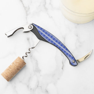 Greek Mediterranean Arabesque Pattern Blue Corkscrew
