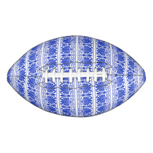 Greek Mediterranean Arabesque Pattern Blue Football