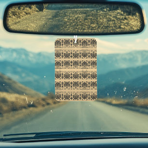 Greek Mediterranean Arabesque Pattern Brown Car Air Freshener