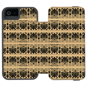 Greek Mediterranean Arabesque Pattern Brown Incipio Watson™ iPhone 5 Wallet Case
