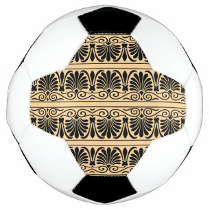 Greek Mediterranean Arabesque Pattern Brown Soccer Ball