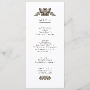 Greek menu party table Sign with stone elements
