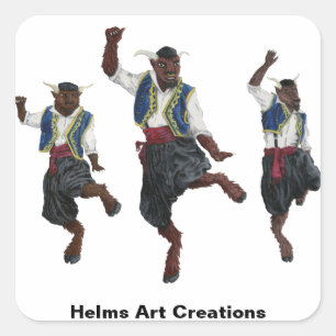 Greek Minotaurs Dance Celebration Fantasy Stickers