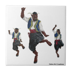 Greek Minotaurs Dancing Decorative Tile