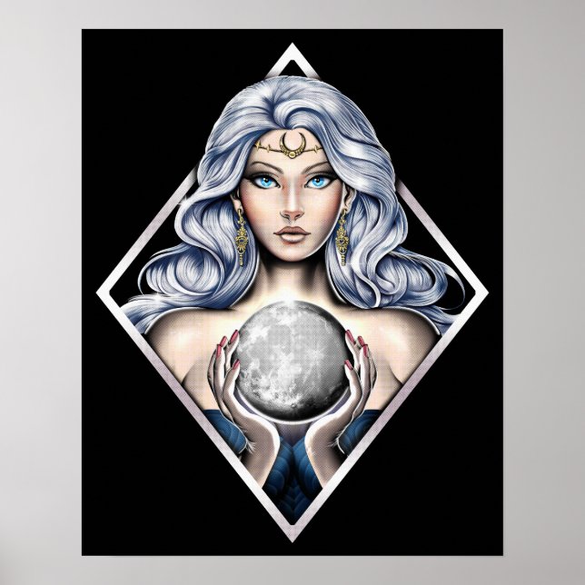 Greek Moon Goddess Nyx Poster (Front)