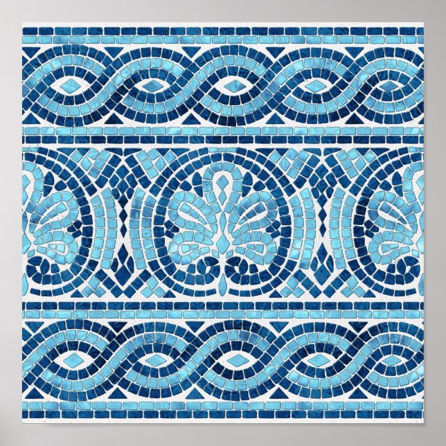 Greek Mosaic Tile Ornament Poster (Front)