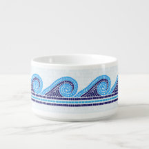 Greek Mosaic Tile Ornament - Shades of Blue