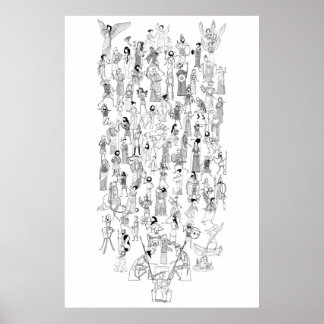 Greek Myth Comix - characters from selected Myths Poster