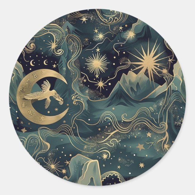 Greek Mythology Astrological Envelope Sticker (Front)