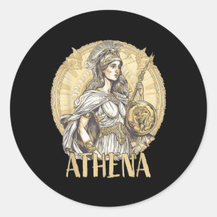 Greek Mythology_ Athena The Goddess Of Wisdom And  Classic Round Sticker
