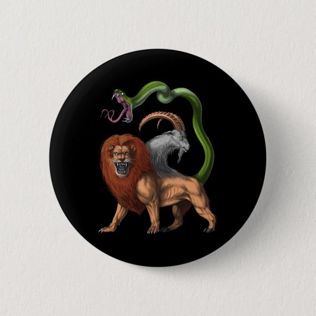 Greek Mythology Chimera 6 Cm Round Badge (Front)