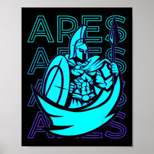 Greek Mythology Gifts Ares Greek God War Retro Are Poster