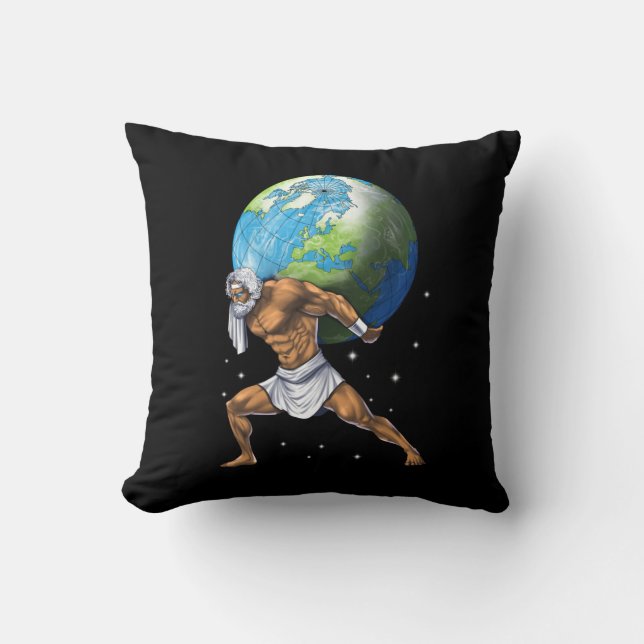 Greek Mythology God Atlas Cushion (Front)