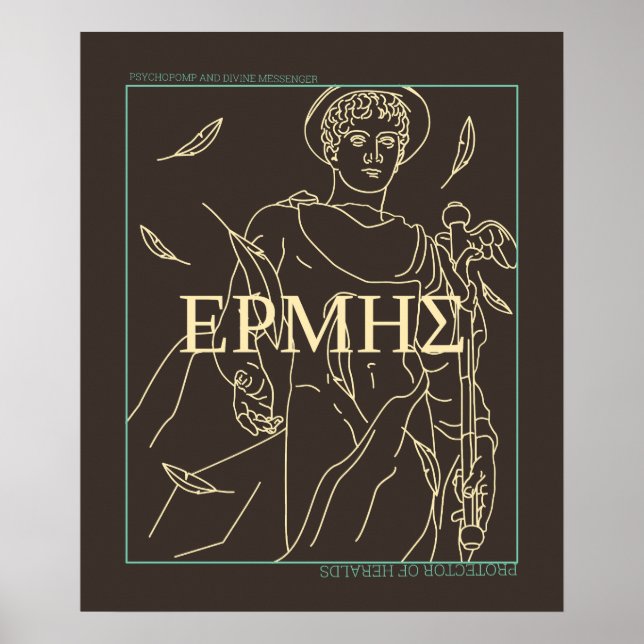 Greek Mythology Hermes God Ancient Greece Poster (Front)