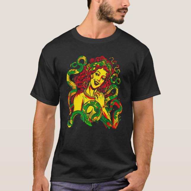 Greek Mythology Medusa Snake T-Shirt (Front)