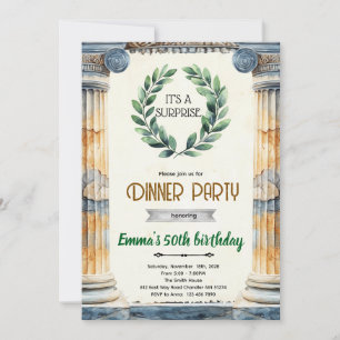 Greek mythology toga birthday party invitation