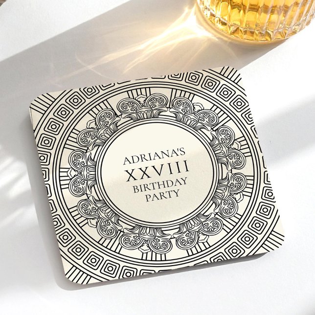 Greek or Roman themed Birthday Party  Square Paper Coaster (Creator Uploaded)