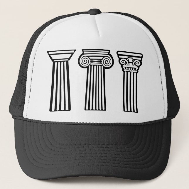 Greek Orders Column Doric Pillars Trucker Hat (Front)