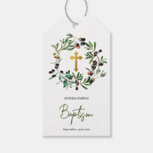 Greek Orthodox Christening Baptism Olives Greenery Gift Tags