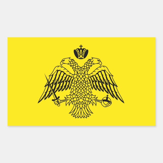 Greek Orthodox Church flag Mount Athos religious Rectangular Sticker (Front)