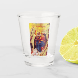 Greek orthodox icon of Prophet Elijah Shot Glass
