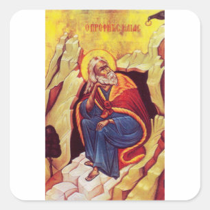 Greek orthodox icon of Prophet Elijah Square Sticker