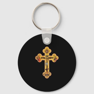 Greek Orthodox Jesus Christ Cross Key Ring