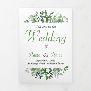 Greek Orthodox Wedding Program Trifold
