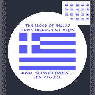 Greek Ouzo Classic Round Sticker