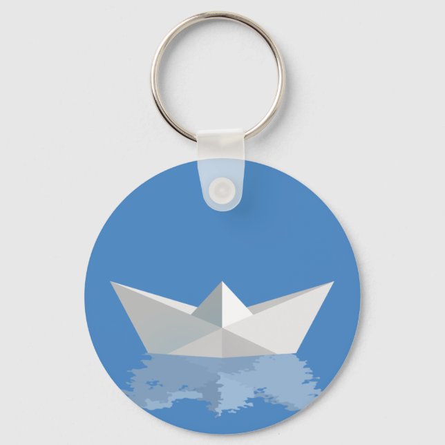 Greek PAPER BOAT Key Ring (Front)