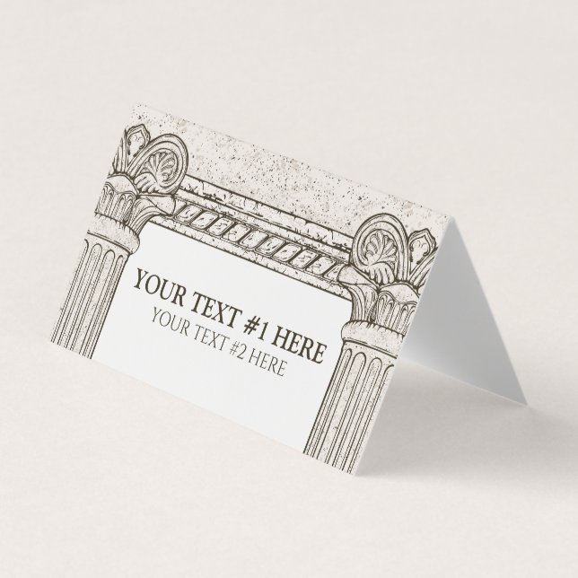 Greek Party Folded Horizontal Tent Business Card (Front)