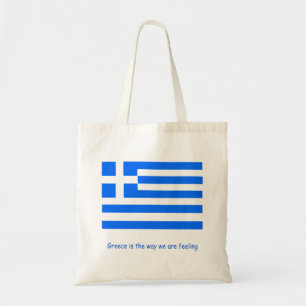 Greek patriot flag fun design tote bag