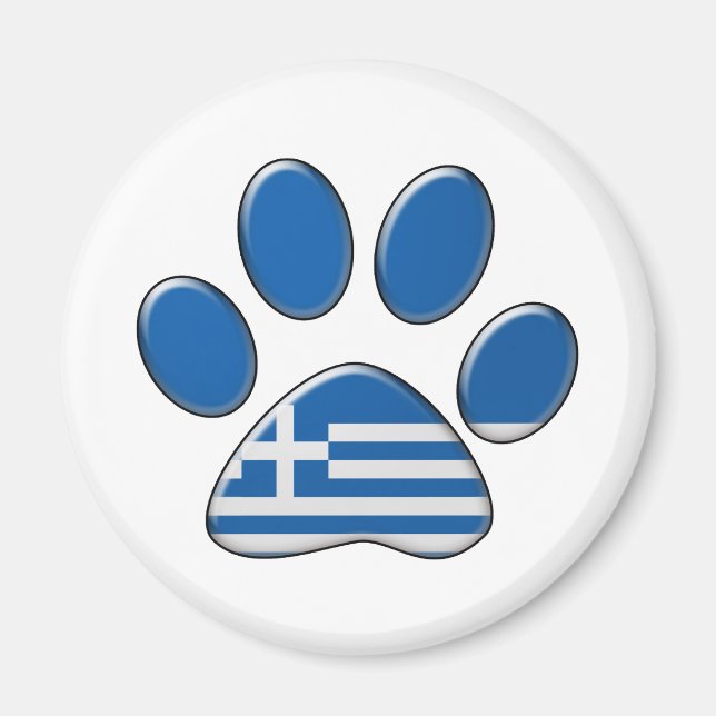Greek patriotic cat magnet (Front)