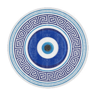 Greek Pattern Evil Eye Nazar Cutting Board