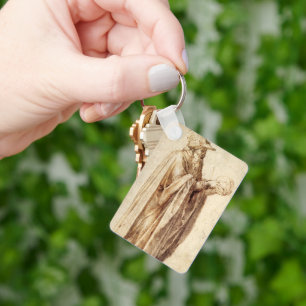 Greek Philosopher with Human Skull by Michelangelo Key Ring