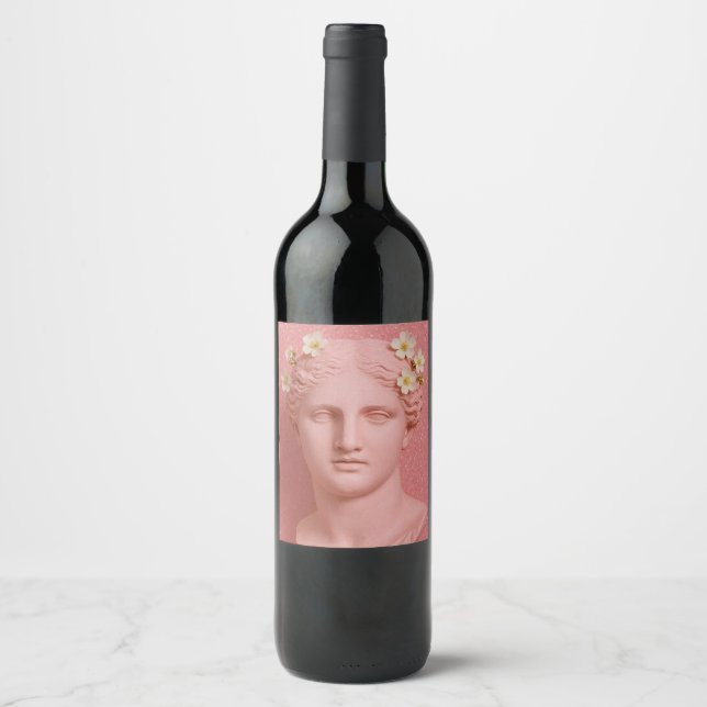 Greek Pink Wine Label. Wine Label (Front)
