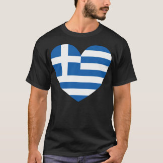 Greek Pride Flag Love Heart T-Shirt