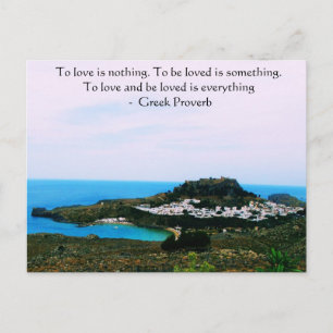 Greek Proverb about love Postcard