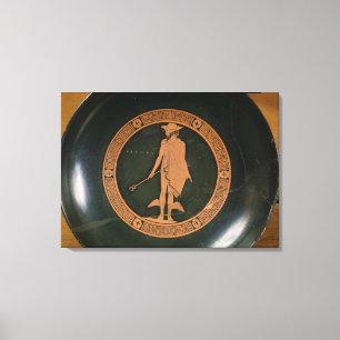 Greek red-figure cup, depicting the god Hermes Canvas Print