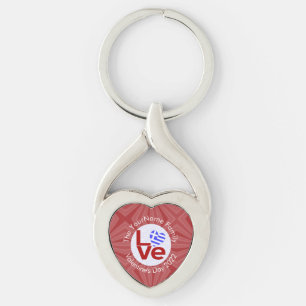 Greek Red LOVE Flag Personalised Key Ring