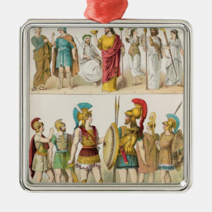 Greek Religious and Military Dress Metal Tree Decoration