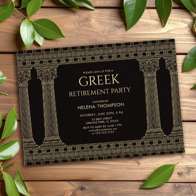 Greek Retirement Party with Custom Colour Graphics Invitation (Creator Uploaded)