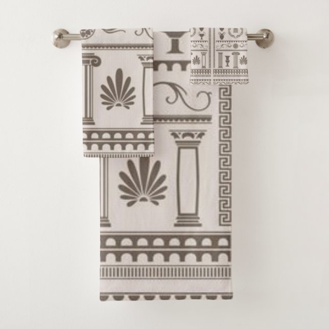 Greek Revival Motif Bath Towel Set (Insitu)