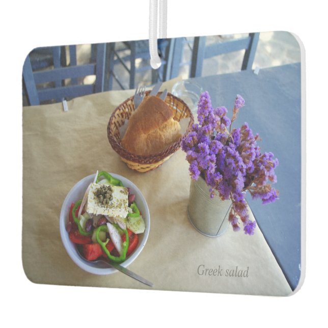 Greek salad car air freshener (Left)