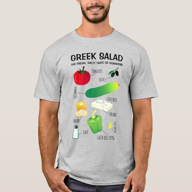 Greek Salad Ingredients - A Taste of Sunshine T-Shirt (Front)