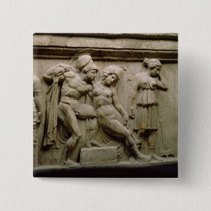 Greek Sarcophagus with a Scene showing the Battle 15 Cm Square Badge