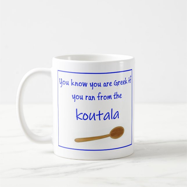 Greek Saying on Ceramic Mug (Left)