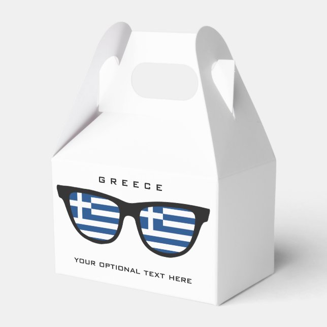Greek Shades custom text & colour favour box (Front Side)