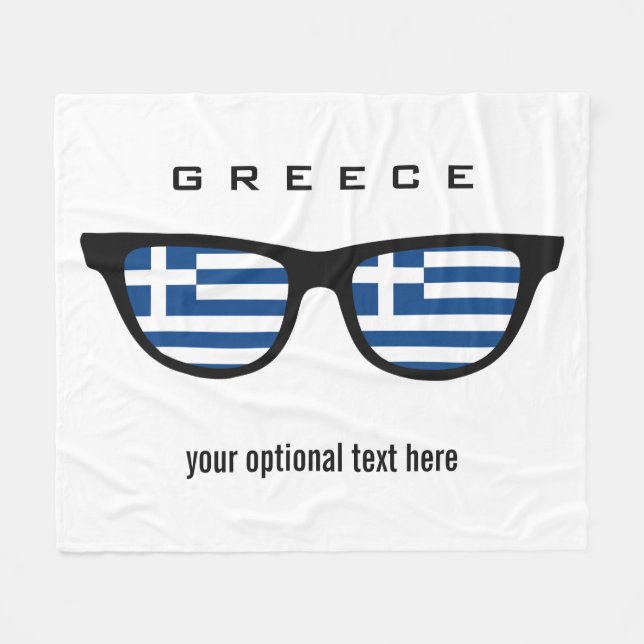 Greek Shades custom text & colour fleece blankets (Front (Horizontal))