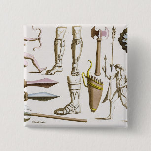 Greek soldiers, arms and armour, plate 38 from 'Le 15 Cm Square Badge